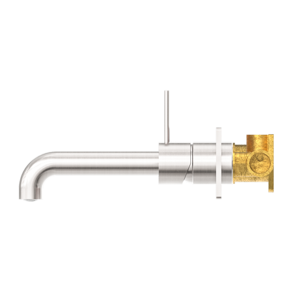 Nero Mecca Up Wall Mixer Set Basin/Bath 185mm - Brushed Nickel / NR221907b185BN