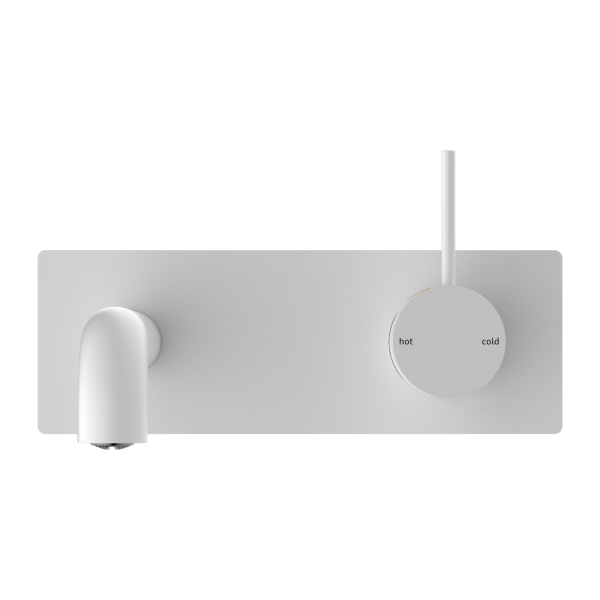 Nero Mecca Up Wall Mixer Set Basin/Bath 185mm - Matte White / NR221907b185MW