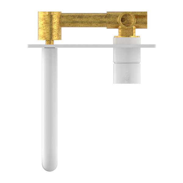 Nero Mecca Up Wall Mixer Set Basin/Bath 185mm - Matte White / NR221907b185MW
