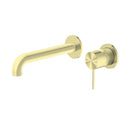 Nero Mecca Wall Mixer Set Basin/Bath Separate Backplates 185mm - Brushed Gold