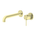 Nero Mecca Wall Mixer Set Basin/Bath Separate Backplates 160mm - Brushed Gold