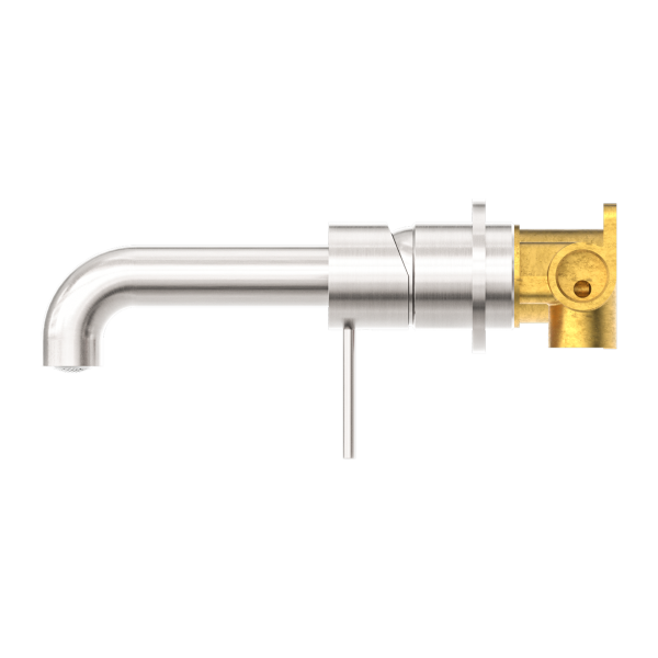 Nero Mecca Wall Mixer Set Basin/Bath Separate Backplates 185mm - Brushed Nickel