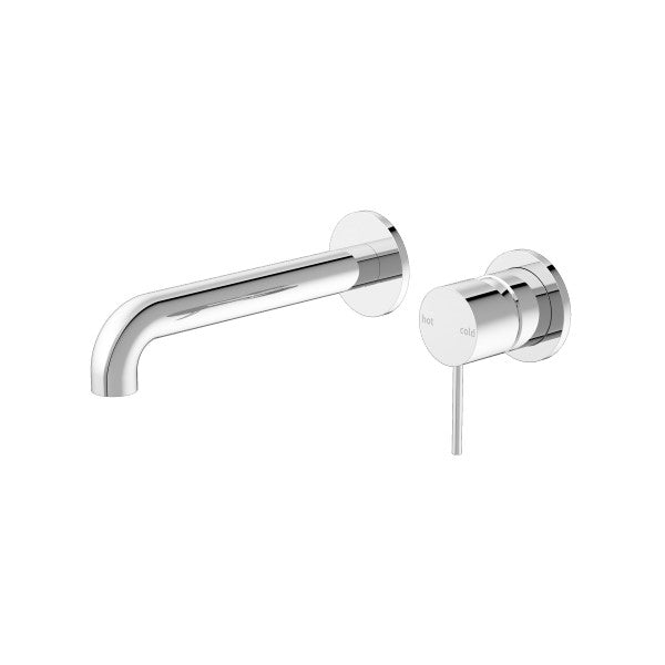 Nero Mecca Wall Mixer Set Basin/Bath Separate Backplates 185mm - Chrome