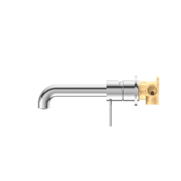 Nero Mecca Wall Mixer Set Basin/Bath Separate Backplates 185mm - Chrome