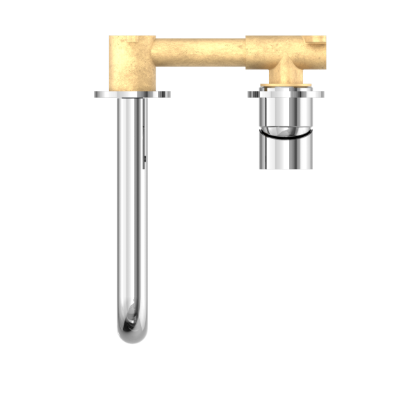 Nero Mecca Wall Mixer Set Basin/Bath Separate Backplates 185mm - Chrome