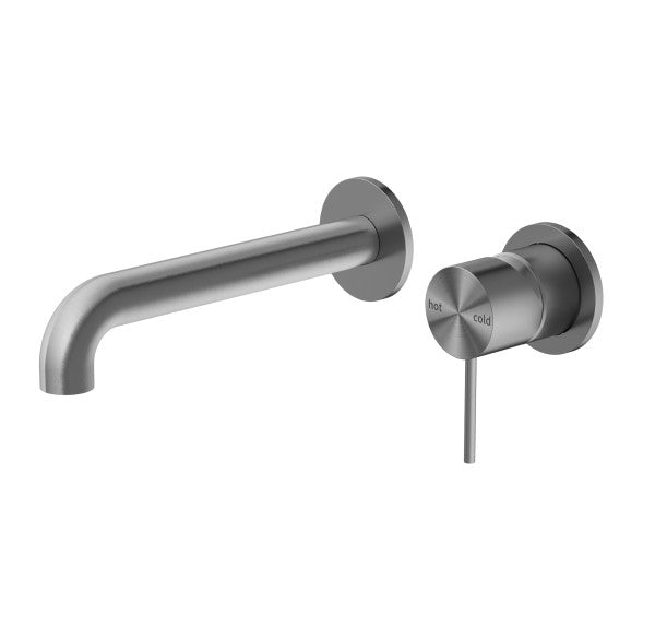 Nero Mecca Wall Mixer Set Basin/Bath Separate Backplates 185mm - Gunmetal Grey