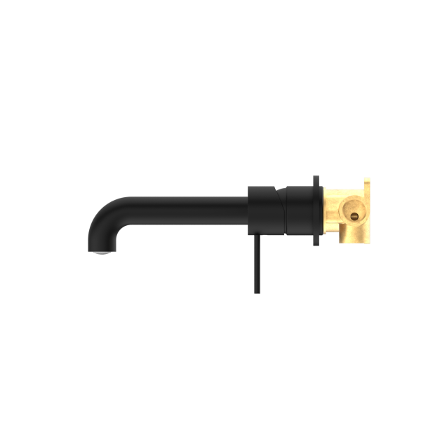 Nero Mecca Wall Mixer Set Basin/Bath Separate Backplates 185mm - Matte Black