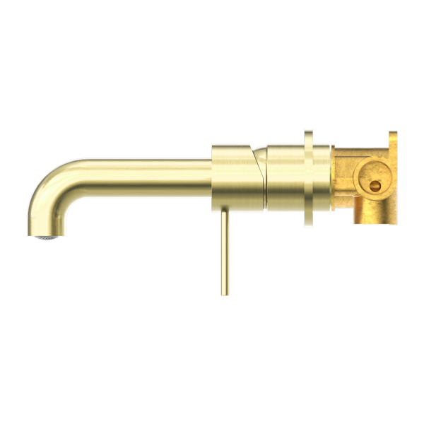 Nero Mecca Wall Mixer Set Basin/Bath Separate Backplates 185mm - Brushed Gold