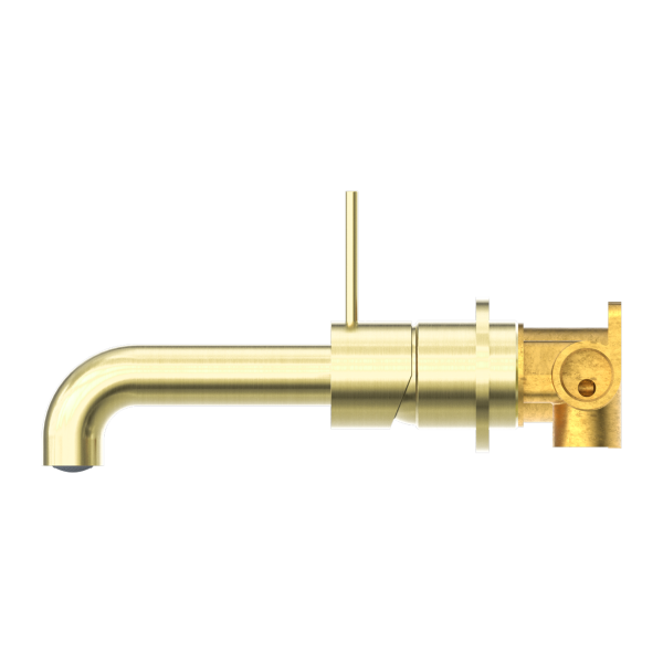 Nero Mecca Up Wall Mixer Set Basin/Bath Separate Backplates 185mm Brushed Gold / NR221907d185BG