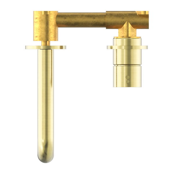 Nero Mecca Up Wall Mixer Set Basin/Bath Separate Backplates 160mm Brushed Gold / NR221907d160BG