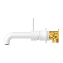 Nero Mecca Up Wall Mixer Set Basin/Bath Separate Backplates 185mm - Matte White / NR221907d185MW