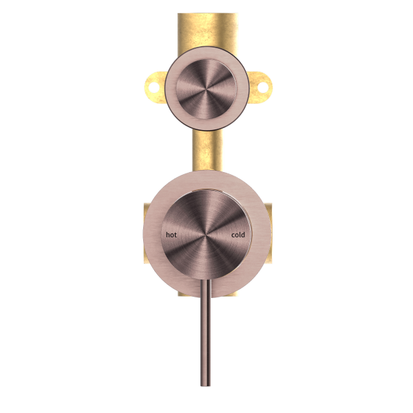 Nero Mecca Shower / Bath Wall Mixer with Diverter on Seperate Backplate - Brushed Bronze / NR221909tBZ