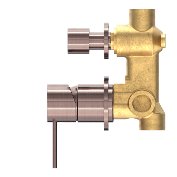 Nero Mecca Shower / Bath Wall Mixer with Diverter on Seperate Backplate - Brushed Bronze / NR221909tBZ
