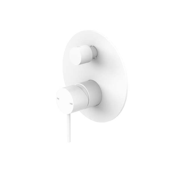 Nero Mecca Shower / Bath Wall Mixer with Diverter - Matte White / NR221909aMW