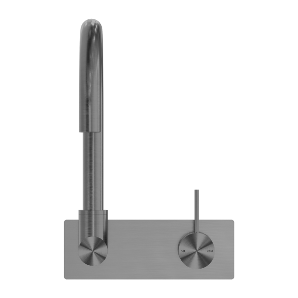 Nero Mecca Up Wall Basin Mixer Swivel Spout - Gunmetal / NR221909pGM