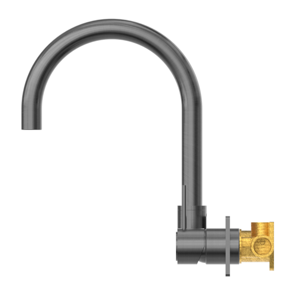 Nero Mecca Up Wall Basin Mixer Swivel Spout - Gunmetal / NR221909pGM