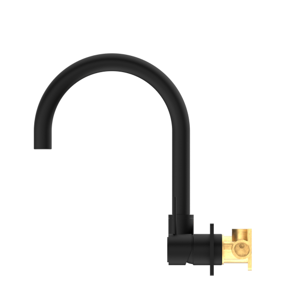 Nero Mecca Up Wall Basin Mixer Swivel Spout - Matte Black / NR221909pMB