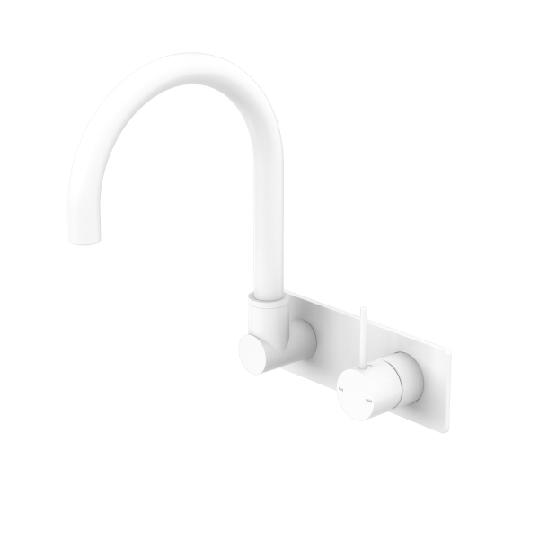 Nero Mecca Up Wall Basin Mixer Swivel Spout - Matte White / NR221909pMW
