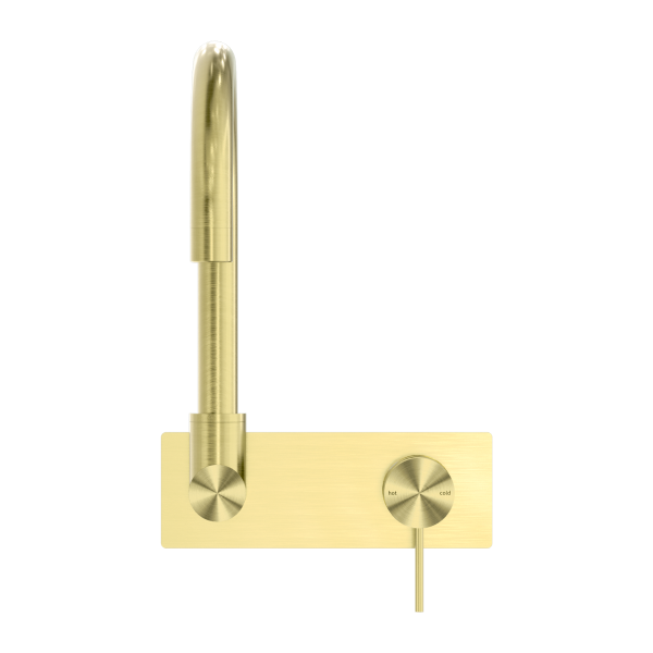Nero Mecca Wall Basin Mixer Swivel Spout - Brushed Gold / NR221909qBG