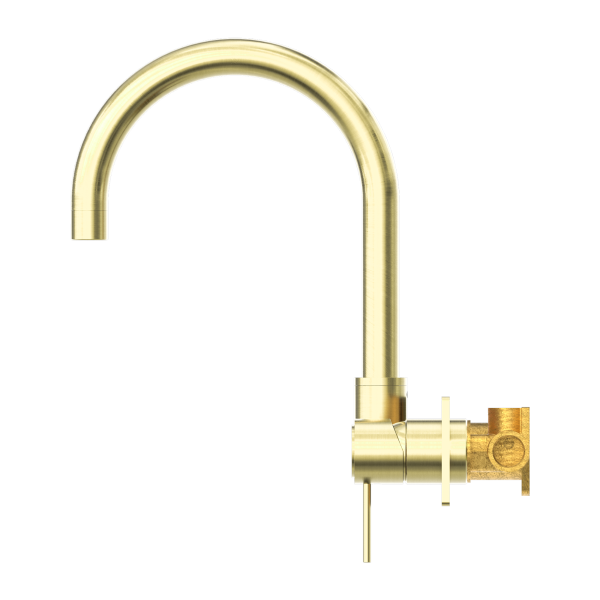 Nero Mecca Wall Basin Mixer Swivel Spout - Brushed Gold / NR221909qBG