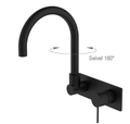 Nero Mecca Wall Basin Mixer Swivel Spout - Matte Black / NR221910qMB