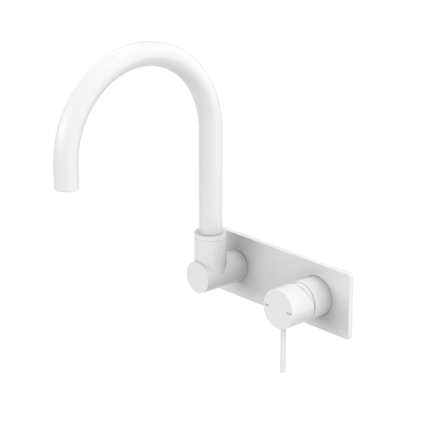 Nero Mecca Wall Basin Mixer Swivel Spout - Matte White / NR221909qMW