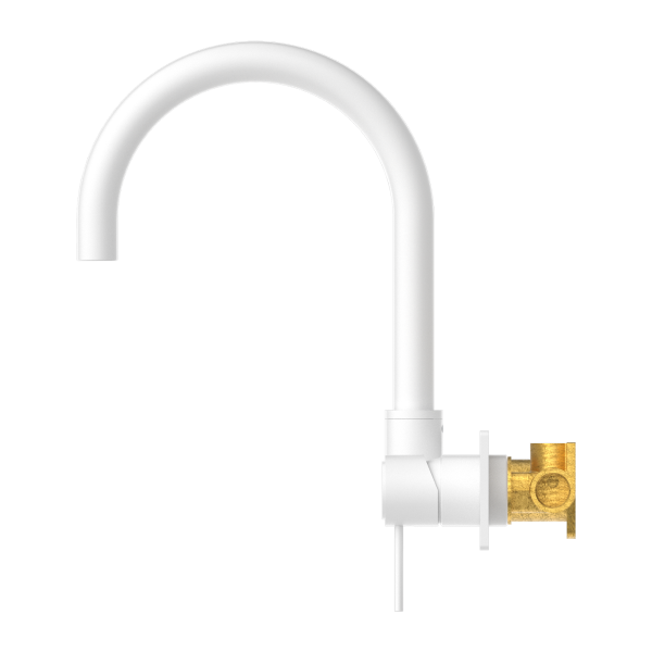 Nero Mecca Wall Basin Mixer Swivel Spout - Matte White / NR221909qMW