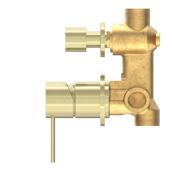 Nero Mecca Shower / Bath Wall Mixer with Diverter on Seperate Backplate - Brushed Gold / NR221909tBG