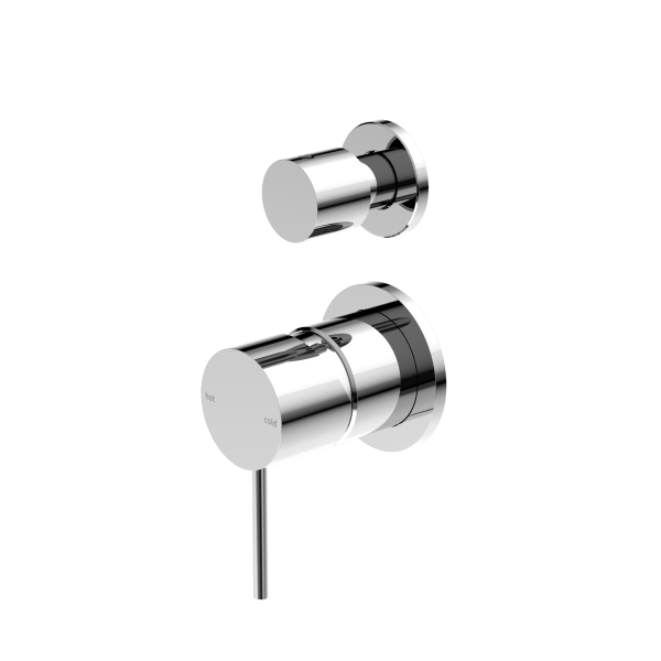 Nero Mecca Shower / Bath Wall Mixer with Diverter on Seperate Backplate - Chrome / NR221909tCH