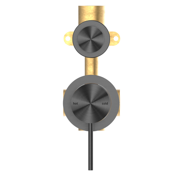 Nero Mecca Shower / Bath Wall Mixer with Diverter on Seperate Backplate - Gunmetal / NR221909tGM