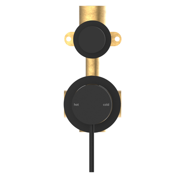 Nero Mecca Shower / Bath Wall Mixer with Diverter on Separate Backplate - Matte Black / NR221909tMB