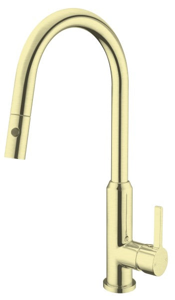 Nero Pearl Sink Mixer with Pull Out Spray - Brushed Gold / NR231708BG