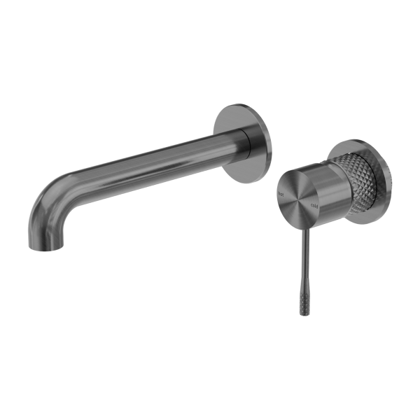 Nero Opal Wall Basin/Bath Mixer, Separate Back Plate - Graphite PVD NR251907bGR