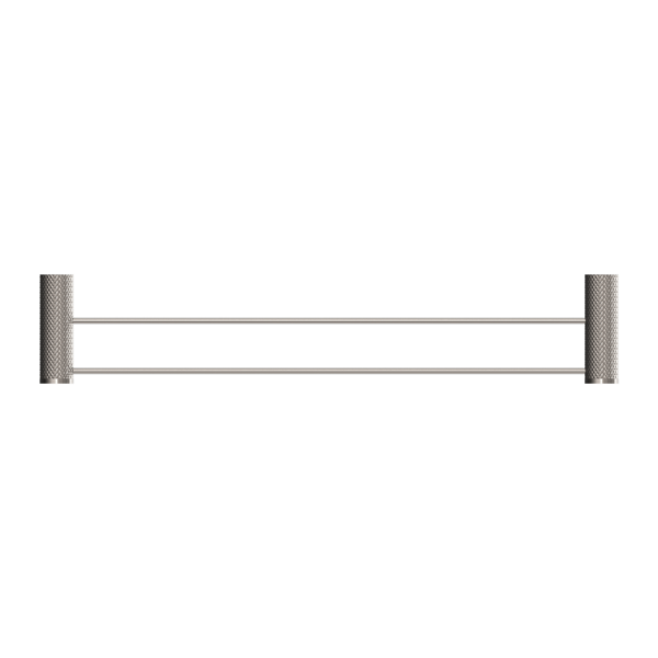 Nero Opal Double Towel Rail 600mm - Brushed Nickel / NR2524dBN