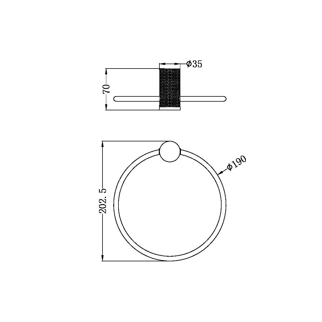 Nero Opal Towel Ring - Graphite / NR2580aGR