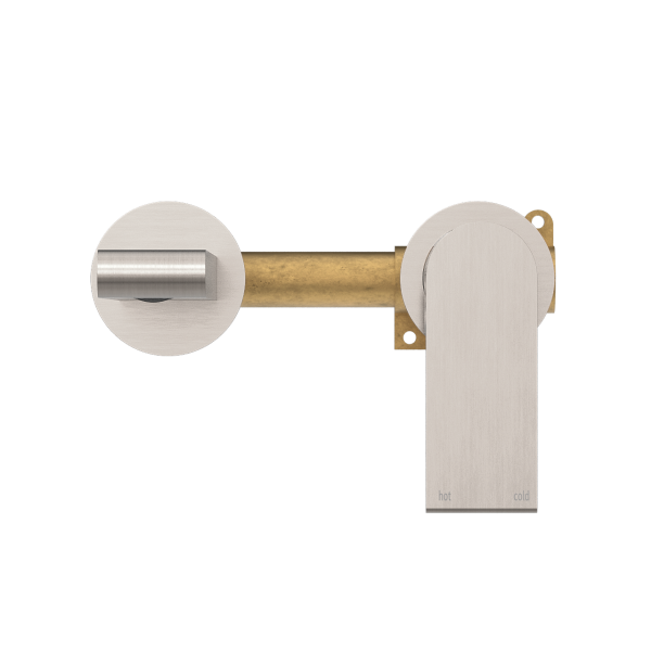 Nero Bianca Wall Mixer 200mm Spout Separate Backplates - Brushed Nickel / NR321509eBN