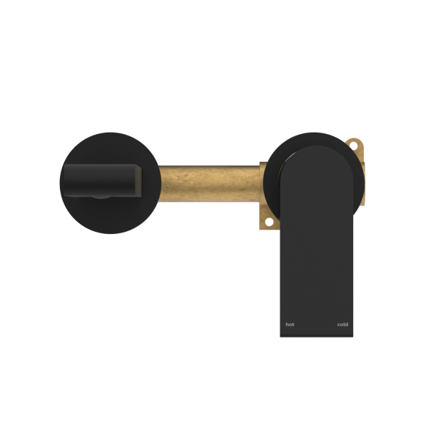 Nero Bianca Wall Mixer 200mm Spout Separate Backplates - Matte Black / NR321509eMB