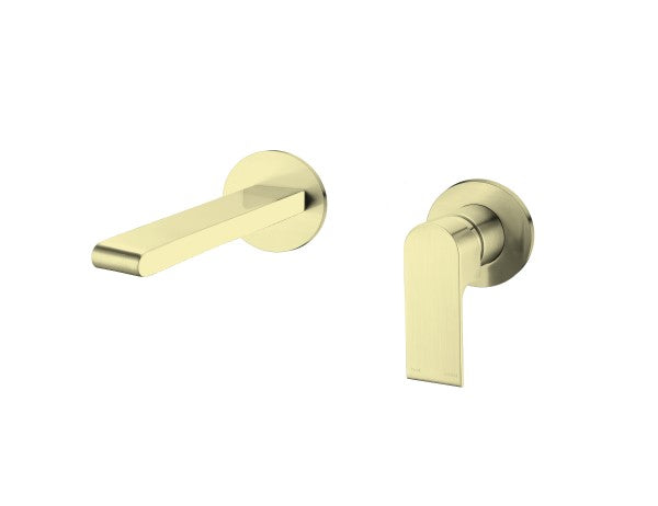 Nero Bianca Wall Mixer 200mm Spout Separate Backplates - Brushed Gold / NR321509eBG