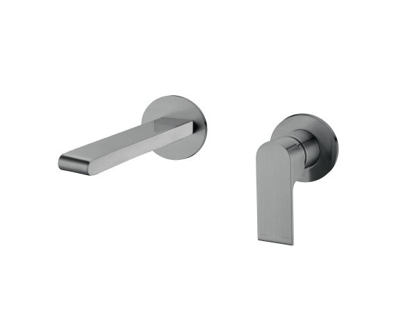 Nero Bianca Wall Mixer 200mm Spout Separate Backplates - Gunmetal Grey / NR321509eGM