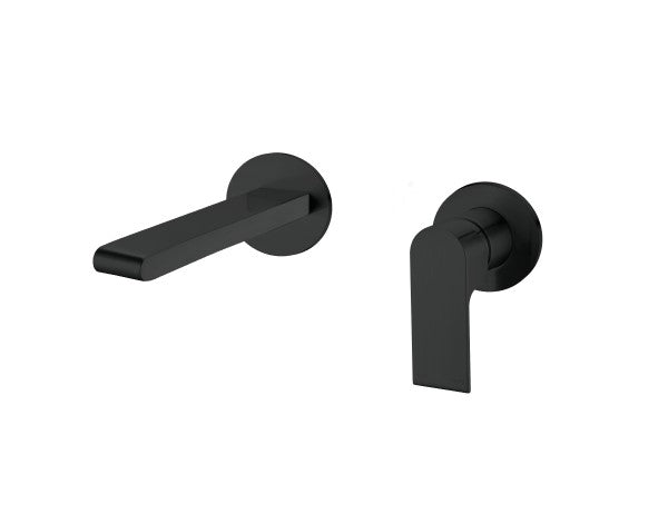 Nero Bianca Wall Mixer 200mm Spout Separate Backplates - Matte Black / NR321509eMB