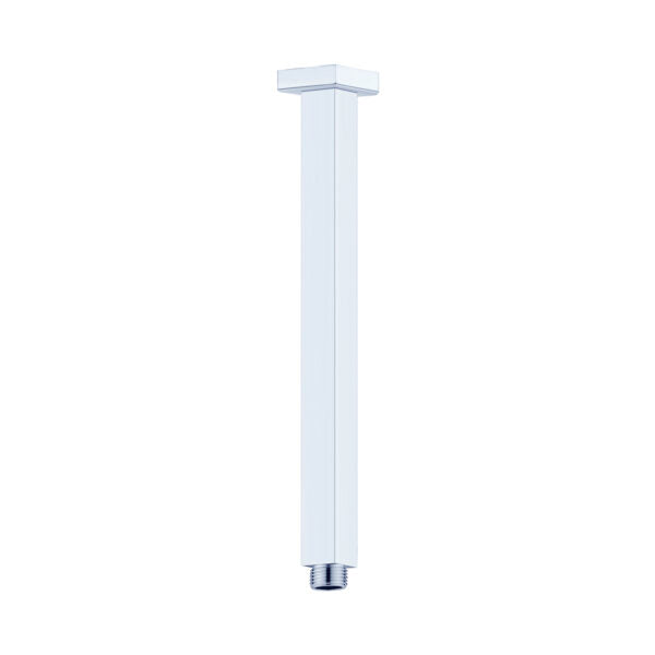 Nero Square Ceiling Mounted Shower Arms, Various Lengths Chrome