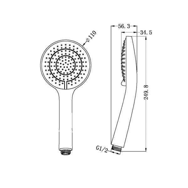 Nero Opal Air Hand Shower - Brushed Gold / NR508074BG
