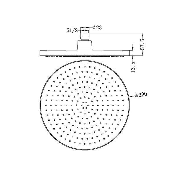 Nero Opal Air Shower Head - Brushed Nickel / NR508076BN