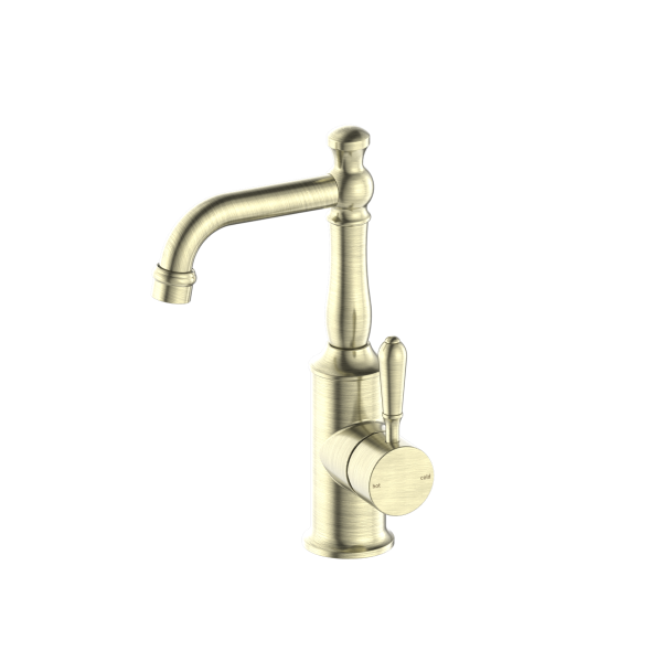 Nero York Basin Mixer - Aged Brass (Handle Options)
