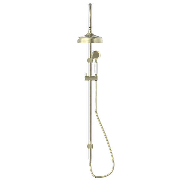 Nero York Twin Shower - Aged Brass (Handle Options)