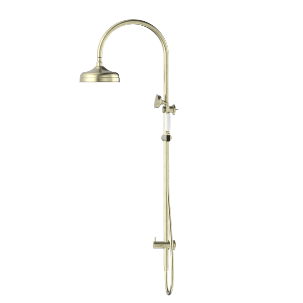 Nero York Twin Shower - Aged Brass (Handle Options)
