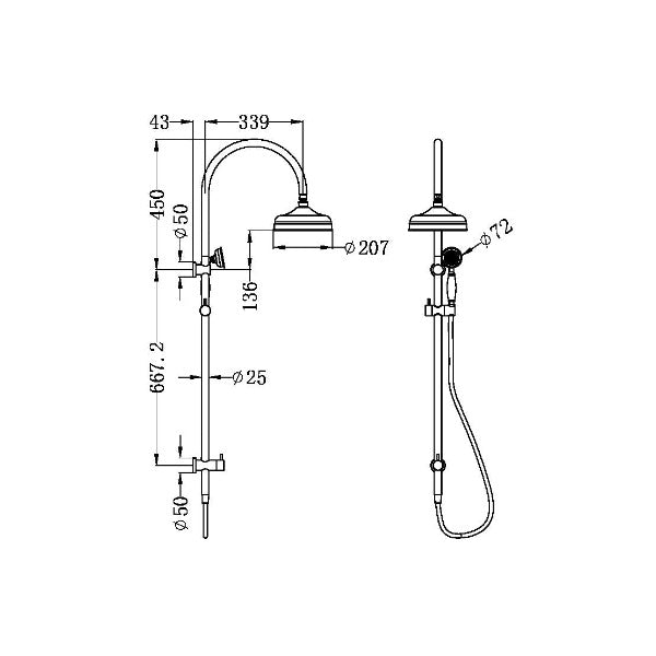 Nero York Twin Shower - Matte Black (Handle Options)