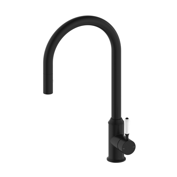 Nero York Pull Out Kitchen Mixer with Veggie Spray - Matte Black (Handle Options)