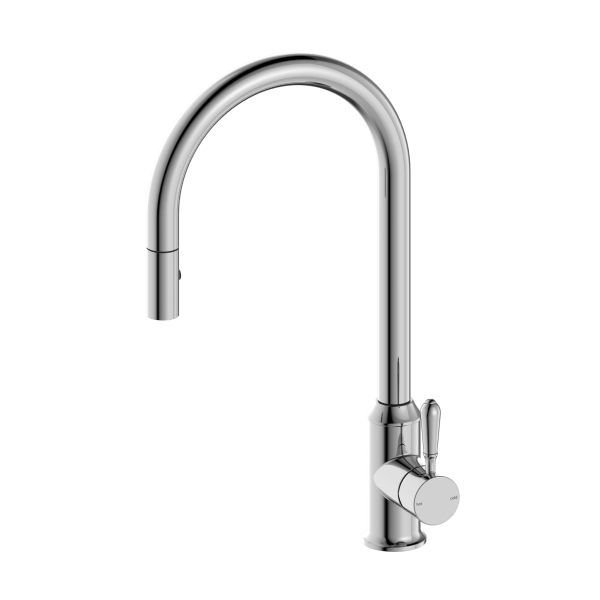 Nero York Pull Out Kitchen Mixer with Veggie Spray - Chrome (Handle Options)
