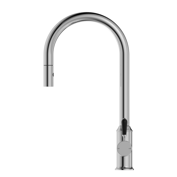 Nero York Pull Out Kitchen Mixer with Veggie Spray - Chrome (Handle Options)